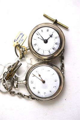 Lot 115 - Two silver pair cased verge pocket watches, movements signed Rt Wainwright, Rochdale, and...