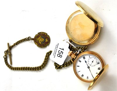 Lot 158 - A plated quarter repeating pocket watch signed Thos Russell & Son, Liverpool and a full hunter...