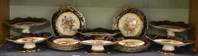 Lot 167 - A 19th century fruit painted dessert service highlighted with gilt