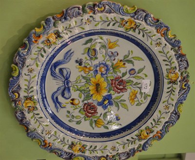 Lot 172 - A majolica style charger, 49cm diameter