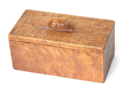 Lot 702 - Mouseman: A Robert Thompson English Oak Trinket Box and Cover, of rectangular form, the cover...