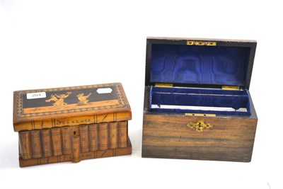 Lot 204 - Sorrentoware inlaid box and a 19th century Coromandel domed box with gilt metal mount (2)