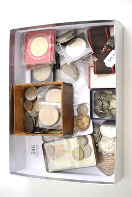 Lot 245 - A quantity of coins, badges and awards, some silver, 19th century and later