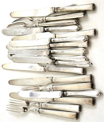 Lot 251 - A quantity of silver handled fruit knives and forks