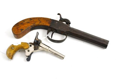 Lot 271 - A late 18th century pistol and a pocket pistol