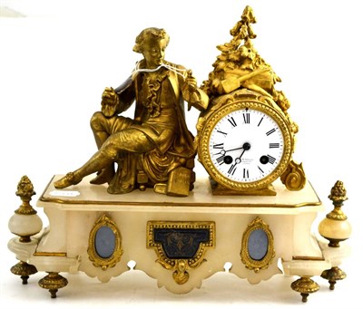 Lot 283 - French mantel clock, dial signed J W Benson