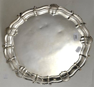 Lot 288 - A white metal 18th century circular salver