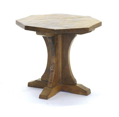 Lot 711 - Mouseman: A Robert Thompson English Oak Octagonal Coffee Table, on a cruciform base, with...