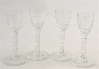 Lot 306 - A set of four 18th century ale glasses with faceted stems