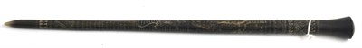 Lot 311 - An early 20th century Northern Indian sectional buffalo horn staff, with plain swollen head and...