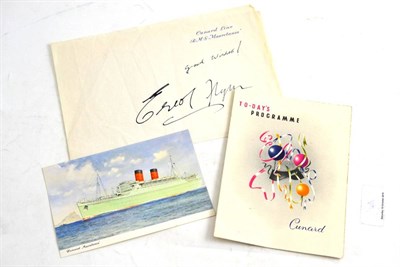 Lot 317 - Two autographs: Errol Flynn and Ian Fleming