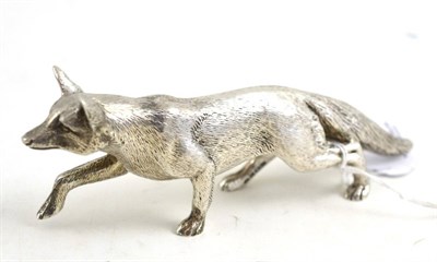 Lot 318 - Silver model of a running fox