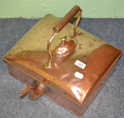 Lot 322 - A 19th century copper tea kettle