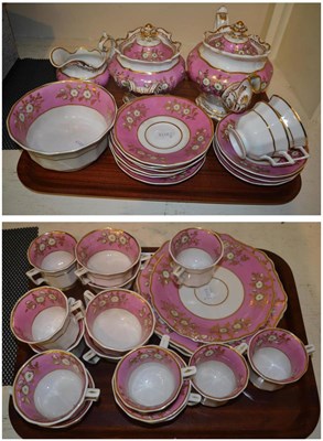 Lot 329 - A 19th century pink ground Spode tea service