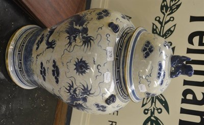 Lot 378 - A reproduction Oriental vase and cover, 63cm high