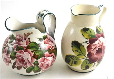 Lot 389 - Two Wemyss jugs, rose pattern