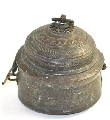 Lot 391 - A 19th century Middle Eastern brass food box and cover