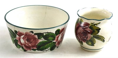 Lot 392 - A Wemyss bowl and a Wemyss vase, rose pattern