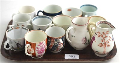 Lot 393 - Eleven assorted 18th century coffee cups and two milk jugs