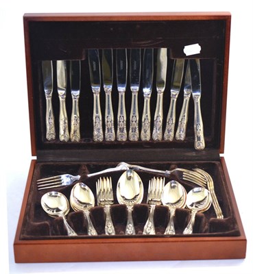 Lot 395 - A six piece silver plated service of flatware