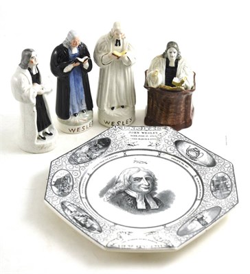 Lot 404 - A group of Staffordshire figures relating to John Wesley (5)