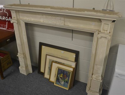 Lot 520 - White painted Adams style fireplace