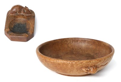 Lot 728 - Mouseman: A Robert Thompson English Oak Fruit Bowl, with carved mouse signature to the...