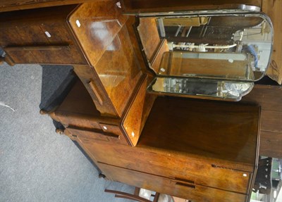 Lot 529 - A 1930's walnut wardrobe and matching dressing table