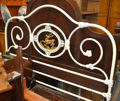 Lot 536 - White painted cast iron bedstead