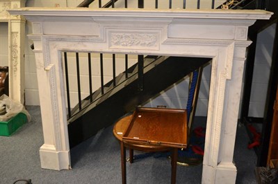 Lot 547 - White painted fireplace with acorn decoration