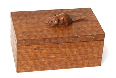 Lot 731 - Mouseman: A Robert Thompson English Oak Trinket Box and Cover, of rectangular form, the cover...