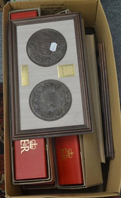 Lot 577 - Five indentures/Order of the Garter in original fitted boxes, three ceremonial style keys and...