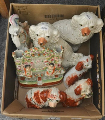 Lot 582 - Staffordshire dogs and figure groups