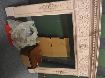 Lot 605 - Pale pink painted fire surround decorated with acanthus leaves