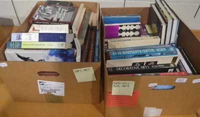 Lot 622 - Quantity of assorted volumes on design and decorative arts, 20th century art etc (two boxes)