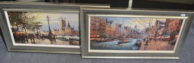 Lot 626 - Two framed limited edition hand-enhanced canvases, ";Morning on the Canal"; and ";Morning on...