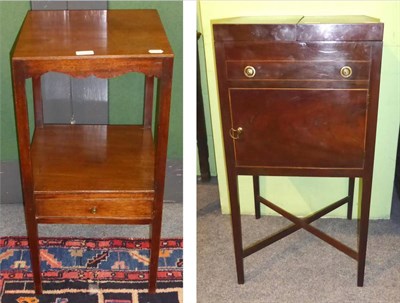 Lot 671 - A Georgian mahogany washstand and a bedside stand