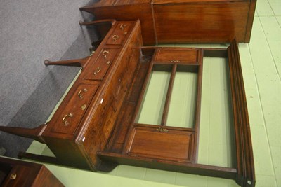 Lot 673 - An 18th century oak dresser base with three drawers and associated rack