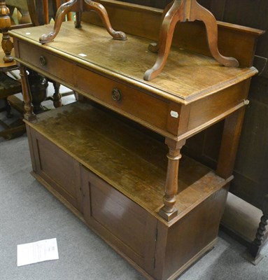 Lot 683 - Late Victorian oak two tier buffet