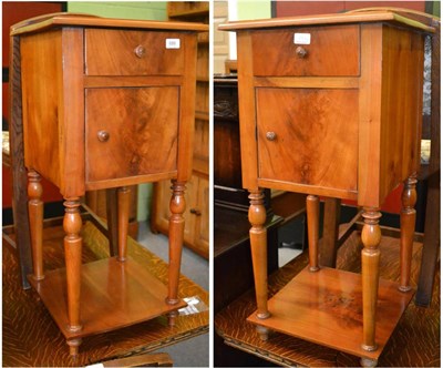 Lot 686 - A pair of late 19th century French cherrywood bedside cabinets