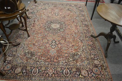 Lot 715 - A Kashmir silk rug, North West India, the richly decorated field of flowers and plants around...