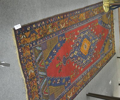 Lot 725 - Karapinar rug, Central Anatolia, the pale aubergine field centred by a stepped medallion framed...