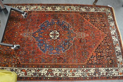 Lot 726 - Bidjar rug, Perisan Kurdistan, the abrashed Herati field centred by a sky blue pole medallion...