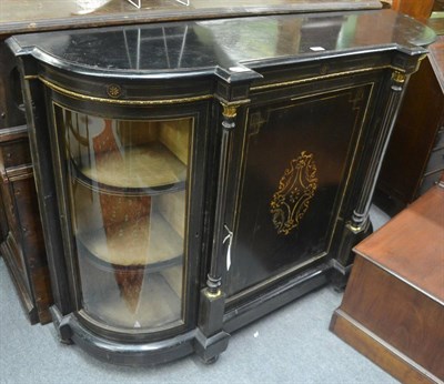 Lot 758 - An ebonised and inlaid Victorian credenza