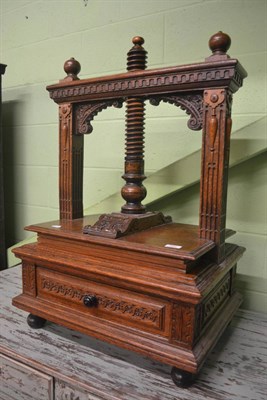 Lot 783 - A 19th century carved oak book press