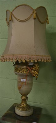 Lot 793 - Decorative onyx and brass mounted lamp