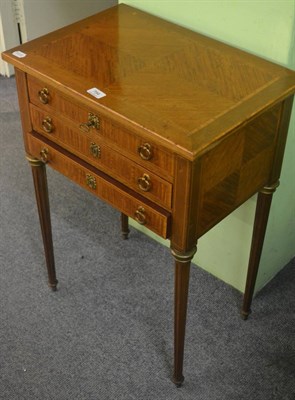 Lot 794 - A French ormolu mounted kingwood and walnut ladies dressing table with fitted interior and mirrored