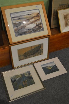 Lot 827 - Framed limited edition print, ";Navigating Bunbury Loch";, signed Miles; another unframed...