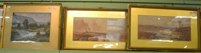 Lot 849 - F Clifford (19th century) moorland scene with figures and a horse and cart, signed watercolour;...