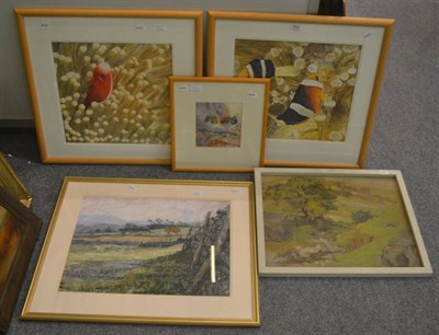 Lot 854 - Daphne Chandler, Winter sunlight, Ladyhill, pastel together with a watercolour by Gary Henderson, a